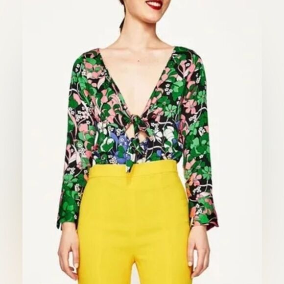 ZARA floral print bodysuit Medium - Picture 1 of 6